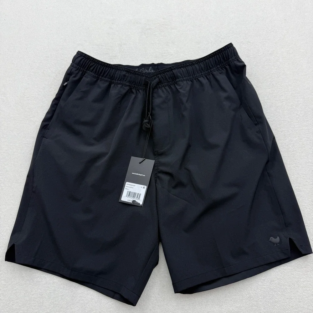 Bad Birdie Golf Active Short Men's XXL Black Elastic Waist Drawstring Logo